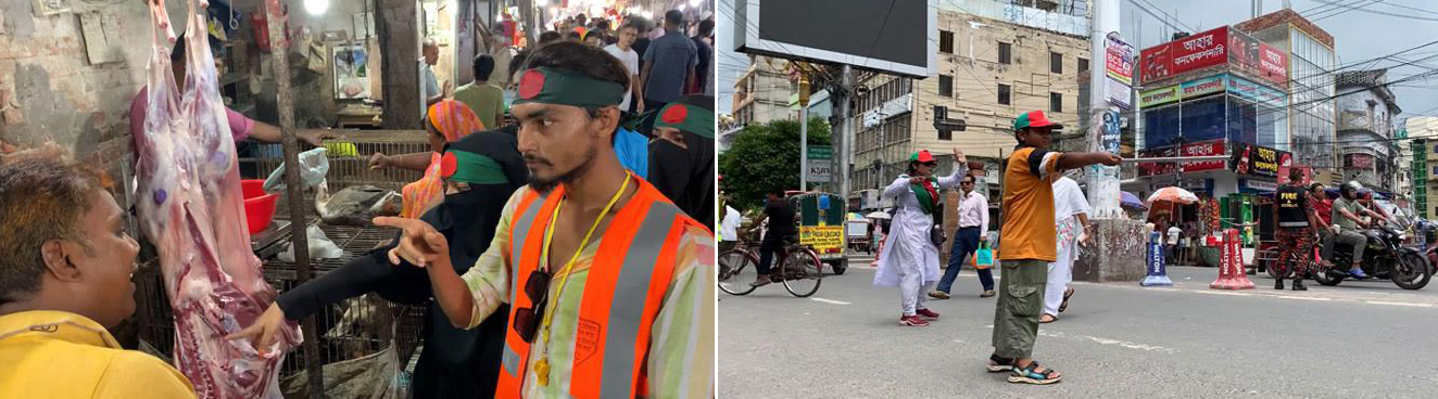 রাজশাহীতে ট্রাফিক নিয়ন্ত্রণের সাথে বাজার তদারকিতেও শিক্ষার্থীরা