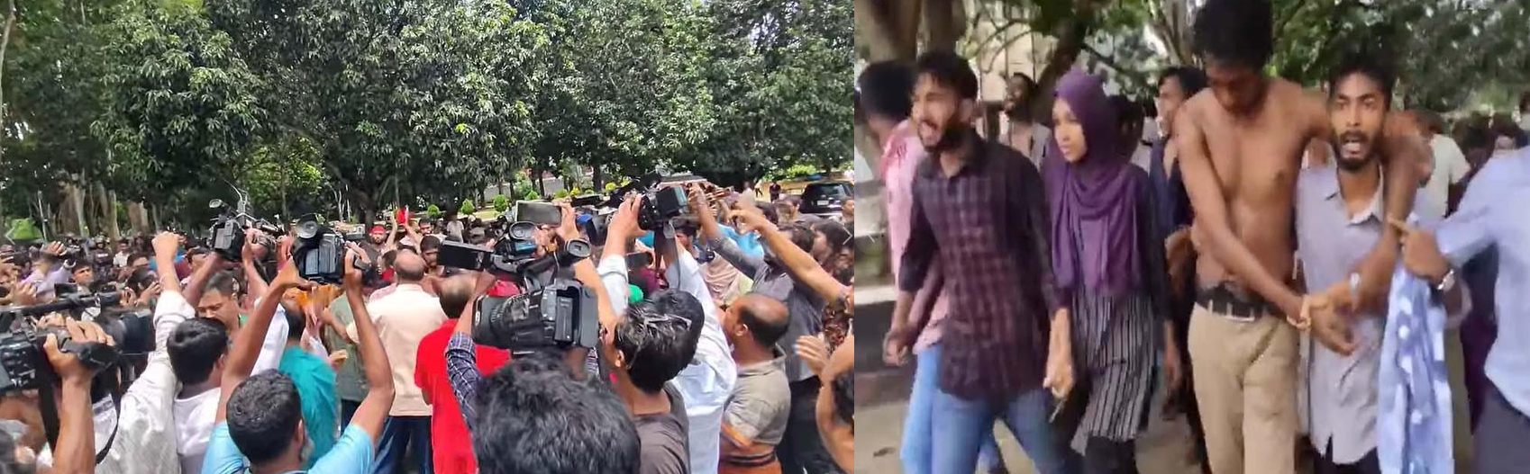 আজকে রাজশাহী বিশ্ববিদ্যালয়ের মৌনমিছিলে শিক্ষকদের সাথে ছাত্ররাও অংশগ্রহণ করে এবং শান্তিপূর্ণভাবে কর্মসূচি শেষ করে।