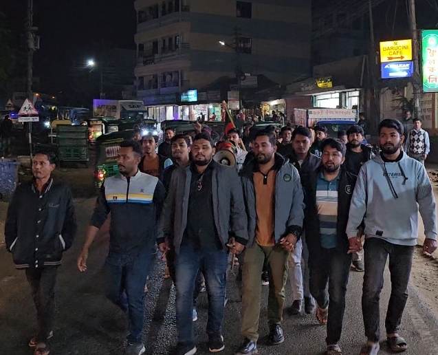 ঢাকায় ছাত্রদের উপর পাহাড়ি সন্ত্রাসীদের হামলার প্রতিবাদে রাঙামাটিতে বিক্ষোভ