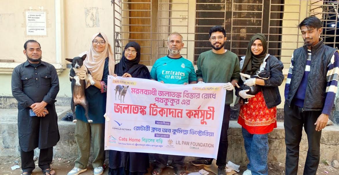 কুমিল্লায় জলাতংকের মত মরনব্যাধি বিস্তার রোধে পথ কুকুরকে রেবিস ভেক্সিন পুশ