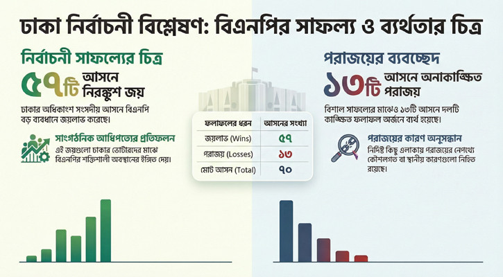ত্রয়োদশ জাতীয় নির্বাচন : ঢাকার ৫৭ আসনে জয়, ১৩ আসনে কেন হার বিএনপির