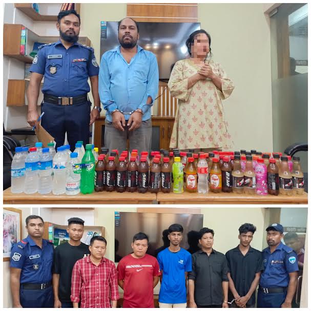 রাঙামাটিতে বিশেষ অভিযানে চোলাইমদ, ইয়াবাসহ ৮ জন গ্রেফতার
