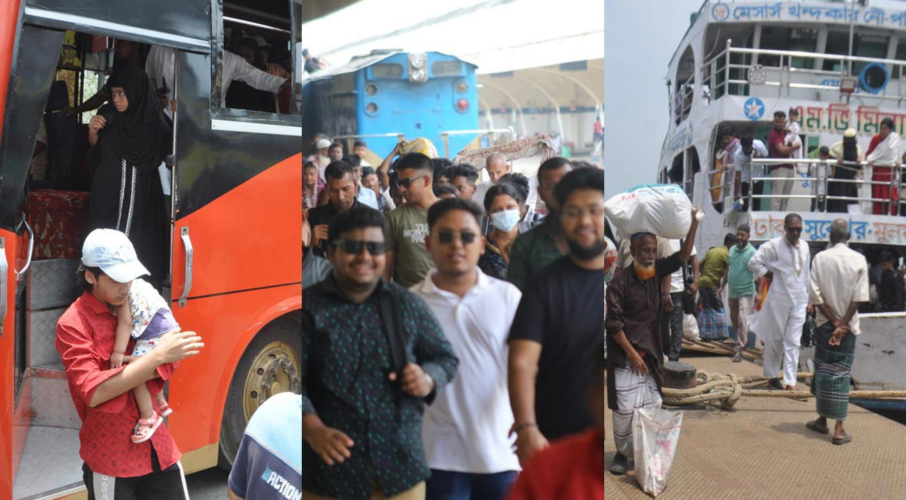 ঈদের ছুটি শেষে বাস, ট্রেন ও লঞ্চে রাজধানীতে ফিরছেন কর্মজীবী মানুষ