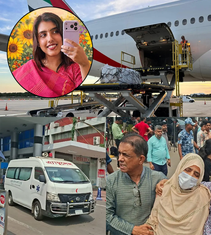 অ্যাম্বুলেন্সে বাড়ির পথে বৃষ্টির মরদেহ, কান্না থামছে না মায়ের