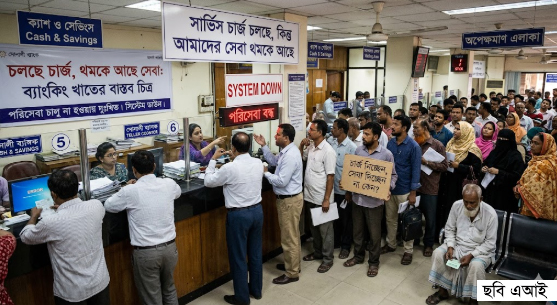 চলছে চার্জ, থমকে আছে সেবা: ব্যাংকিং খাতের বাস্তব চিত্র