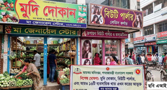মুদি দোকান ও বিউটি পার্লারসহ ১৬ ব্যবসায়িক খাত আসছে করের আওতায়