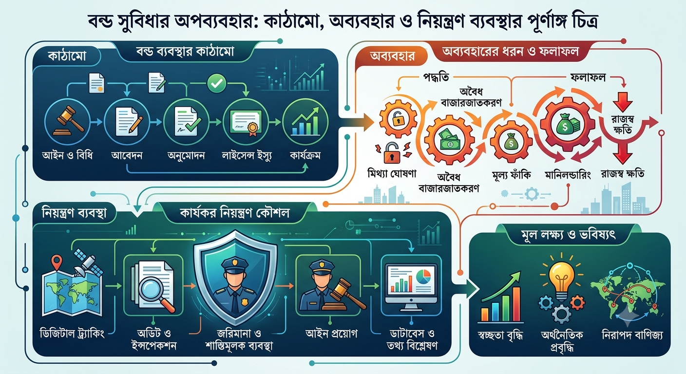 বন্ড সুবিধার অপব্যবহার: কাঠামো, অব্যবহার ও নিয়ন্ত্রণ ব্যবস্থার পূর্ণাঙ্গ চিত্র