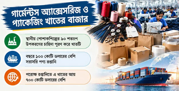 পোশাকশিল্পের সংকটে চাপে গার্মেন্টস অ্যাক্সেসরিজ ও প্যাকেজিং খাত